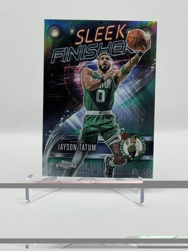 2025-26 Topps Chrome Jayson Tatum #SF-5 Sleek Finishers Aqua Refractor 150/199