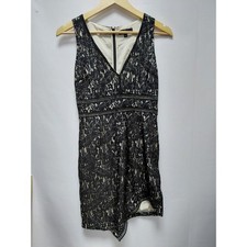 Lulus Black Lace Sleeveless Mini Dress V-Neck Lined Cocktail Party Dress Size S