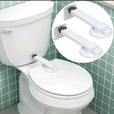 White Baby Safety Toilet Lock Latch Child Proofing Secure Bathroom Lid Guard