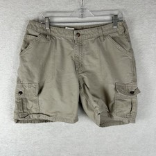Carhartt Cargo Shorts Women  s Size 12 Khaki Beige Workwear Y2K 4WB164 TAN