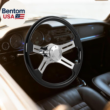 Volante per camion 18 pollici,449 mm ABS nero lucido,4 raggi cromati,5 bulloni