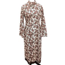 NWT Mason's Daughter Dress Women's Small Floral Long Sleeve Mod Fringe Boho