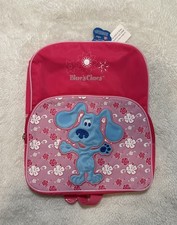 Brand New Rare 2001 Vintage Blue's Clues Blue Pink Floral Canvas Backpack NWT