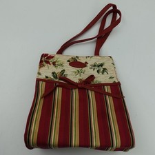 Longaberger Carrying Gift 9" Bag Red Green Striped