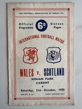 Wales v Scotland 1950 Football Programme