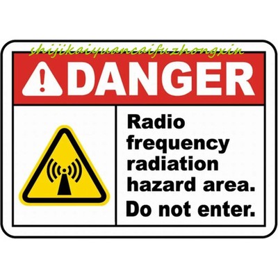 Hazardous Zone Tin Metal Signs Home Décor 8x12 RF Radiation Warning, Safety Noti