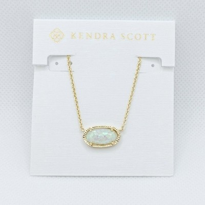 Kendra Scott Elisa Gold Pendant Necklace in White Opal