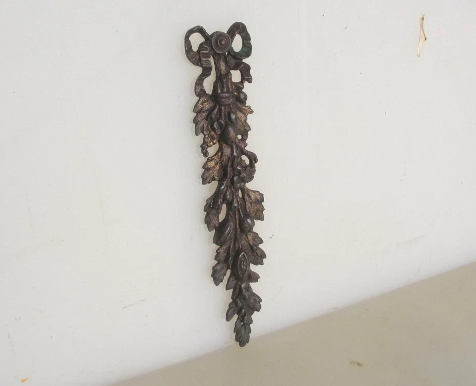 Victorian Brass Ormolu Furniture Hardware Mount French Antique Flower Rococo 7" - Image 3 of 4