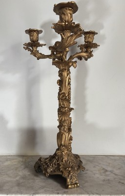 Schöner goldener Vintage Kerzenleuchter - Kerzenständer gedecktes Gold
