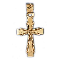 Cross Charm Pendant 14k Gold