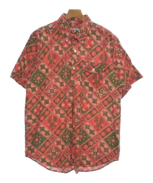 Engineered Garments Pink Green Patterned Short Sl… - image 1