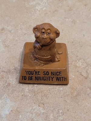 Vintage 75 Russ Berrie YOU'RE SO NICE TO BE NAUGHTY WITH MONKEY  collectible