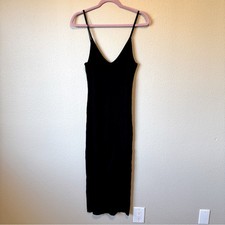 7 For All Mankind Black Easy Tank Dress Midi Womens S Beachy Casual Classic