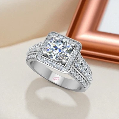 Ehering 1,52 ct IGI Lab Grown Rundschliff CVD-Diamant 14 K Weißgold E F VVS2 - Bild 1 von 4