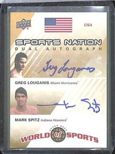 2010 Upper Deck World of Sport Dual Autograph #SND-SL Mark Spitz Greg Louganis 