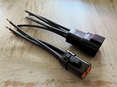10 AWG Black Assembled Deutsch DTP  4 Pin waterproof connector 6'' wire All Black