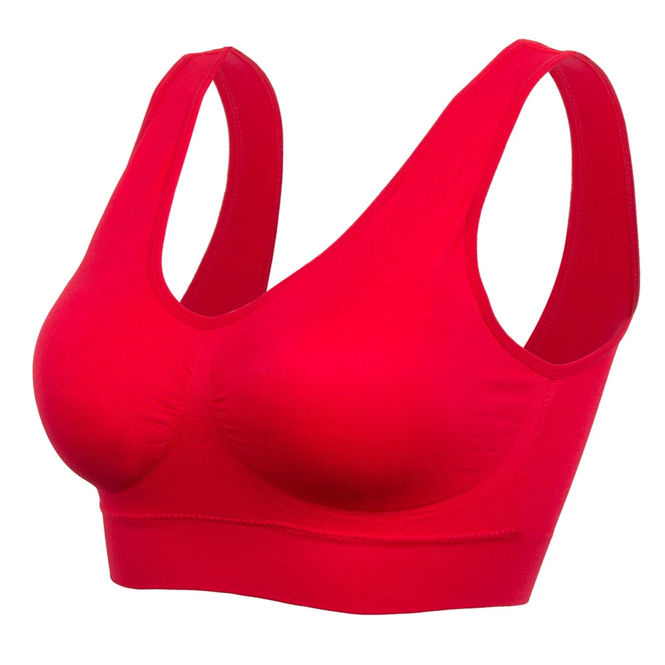 Women Ladies Seamless Padded Bra Comfort No Wire Bra Pull On Stretch Size S-3XL - Image 4 of 4
