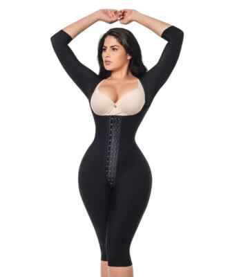 Fajas Columbians Knee Girdle Central Snaps Forma Tu Cuerpo Black O-225 Small