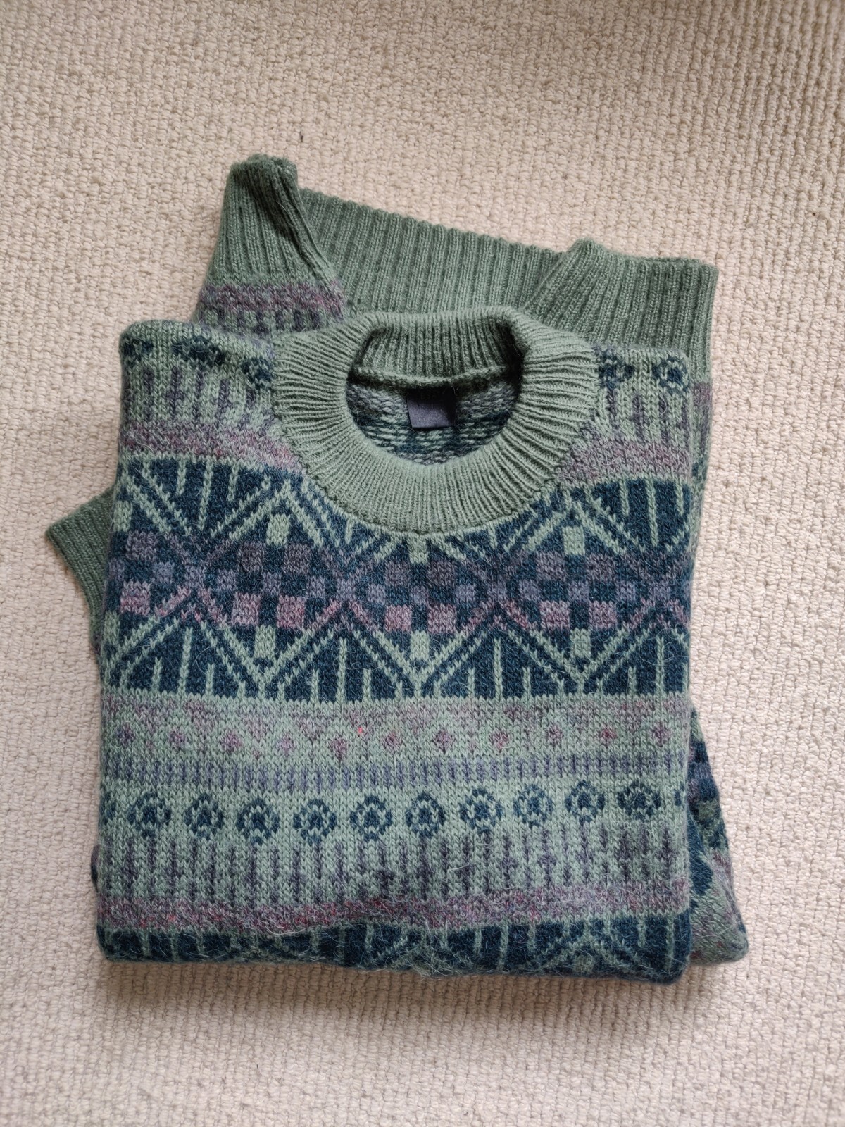 Vintage ALPACA Wool Sebsatex Graphic Knit Sloppy Joe Jumper ~ STUNNING PATTERN image 6