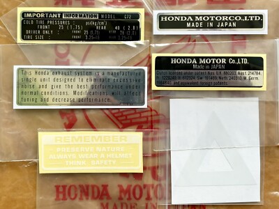 HONDA 250 DREAM C72 DECAL STICKER MARK CAUTION SET