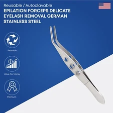 Epilation Forceps Delicate Stainless Steel Eyelash Removal Ophthalmic Instrument