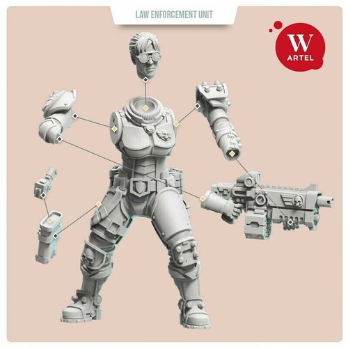 Artel Miniatures - L.E.U Female Enforcers Assault Squad 28mm New - Picture 4 of 6