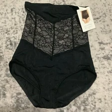 Smoothing Lace Panty Brief Hi Waist M Black