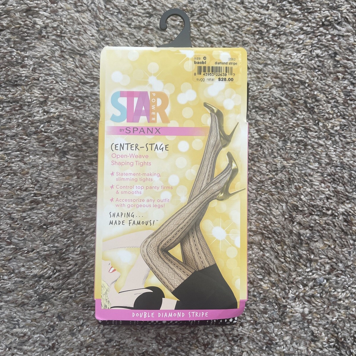 Spanx Star Power Center Stage Size C Shaping Tights Double Diamond