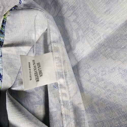 Inserch Mens 3XL Paisley Shirt Linen Blend Short Sleeve Multicolor - Picture 8 of 13