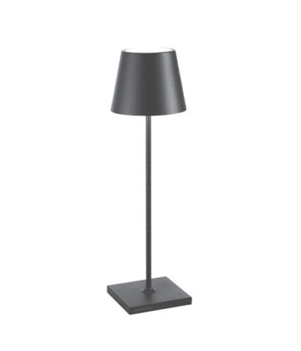Zafferano Poldina Pro Gris Sombre - Lampe de Table Aluminium H38 - Photo 1/5