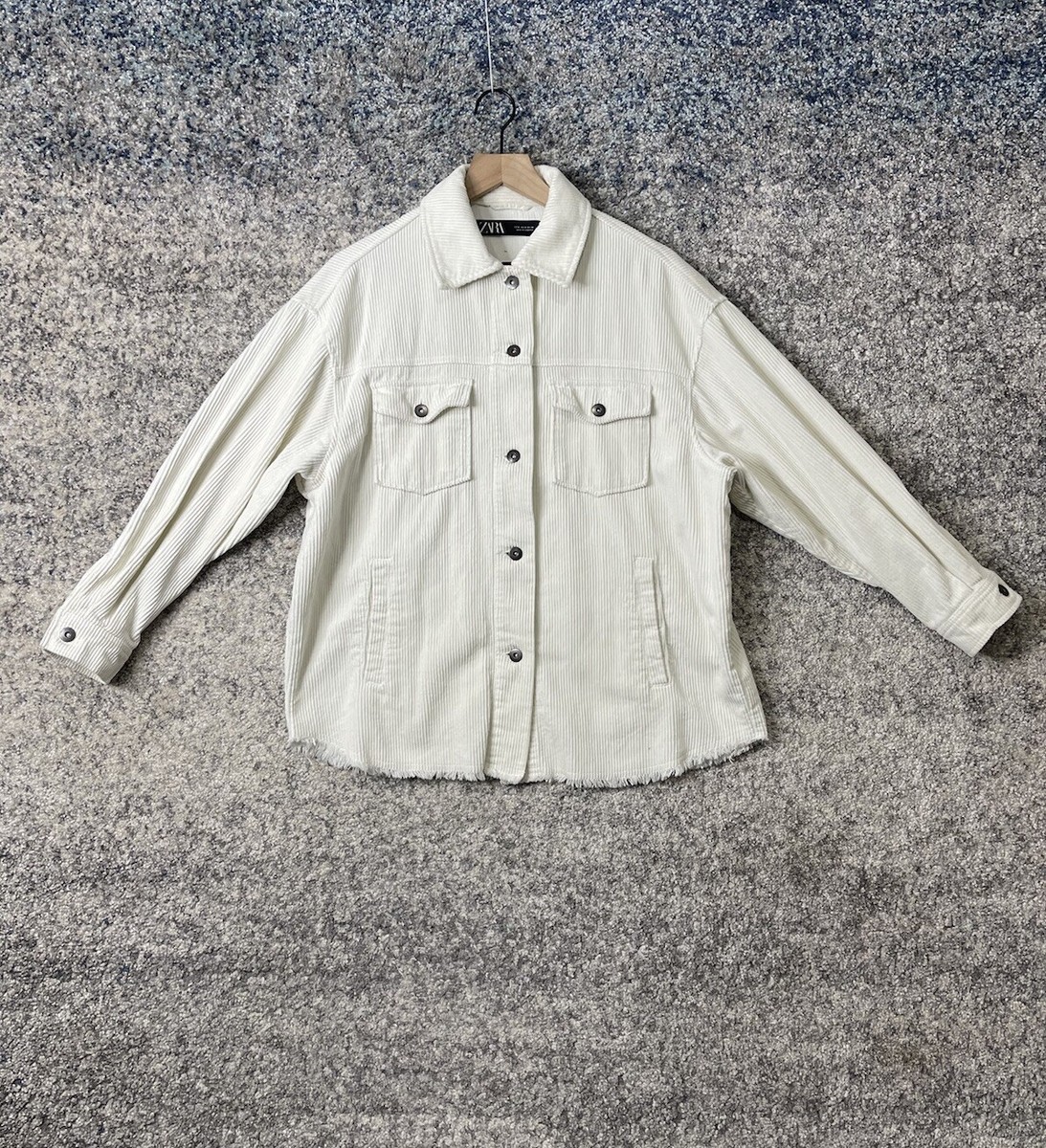 sudo oversized shacket -「katsuragi」#015 Zara GUC Corduroy White Ivory Jacket Overshirt Shacket Shirt