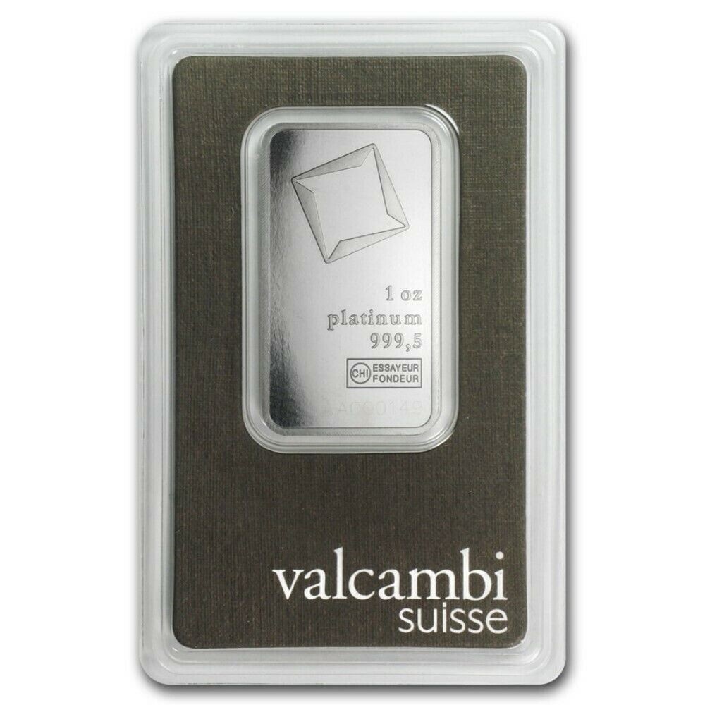 Lot of 10 -1 oz Platinum Bar Valcambi Suisse .9995 Fine