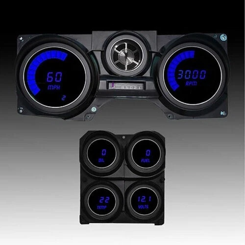 Pontiac Grand Prix 1978-1988 LED panel de manómetros de repuesto directo, LED verde azulado Foto 3 de 4