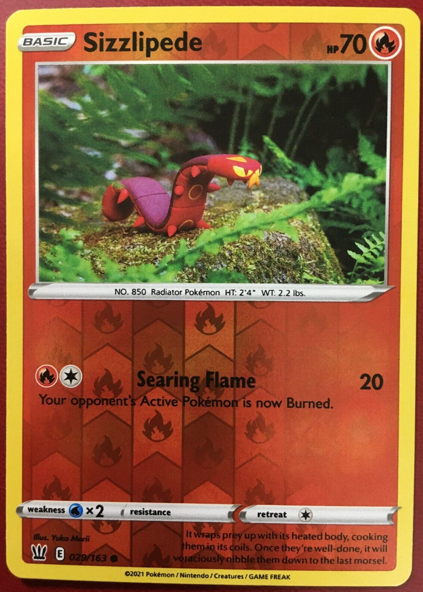 POKEMON SIZZLIPEDE 029/163 BATTLE STYLES COMMON REVERSE HOLO NEAR