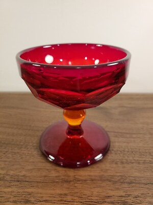 Vintage Viking Georgian Ruby Red Small Dessert Wine Glasses