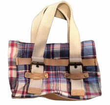 Tommy Hilfiger Small Plaid Handbag - Canvas Handle/ Strap