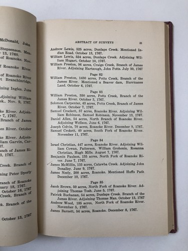 Abstract of Land Grant Surveys 1761-1791 by Peter Kaylor (1938, Hardcover) - Foto 8 di 16