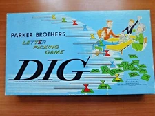 VINTAGE PARKER BROTHERS "LETTER PICKING GAME-DIG" ~ 1959 