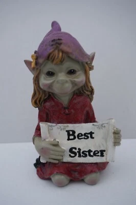 MERVEILLES6172 170231 FIGURINE PIXIE ELFE PIXIES TROLLS TROLL FEE BEST SISTER MEILLEUR SOEUR