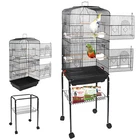 59''H Bird Cage Cockatiel  Steel Finch Canary Protectable w/Stand & Tray Indoor