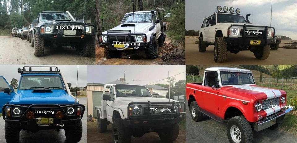 7" CHROME Headlights White Fiat 850 600 1500-2300 1500 132 130 AMBER on turning - image 3 of 4