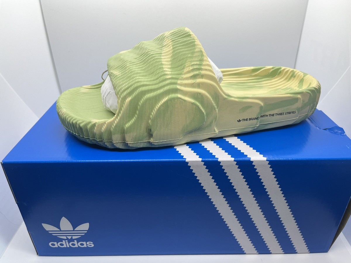 NEW Adidas Adilette 22 Sandals Slides GY1597 Size 8 Magic Lime Desert Sand Adidas Adilette 22 Slides  main image 3