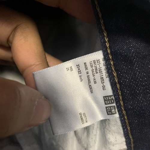 Uniqlo Jeans Men Size 31x32 Blue Straight Slim Leg Redline Selvedge Cotton Denim - 第 7/11 張圖片