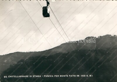 1954 CASTELLAMMARE DI STABIA Cable Car to Monte Faito Naples Postcard