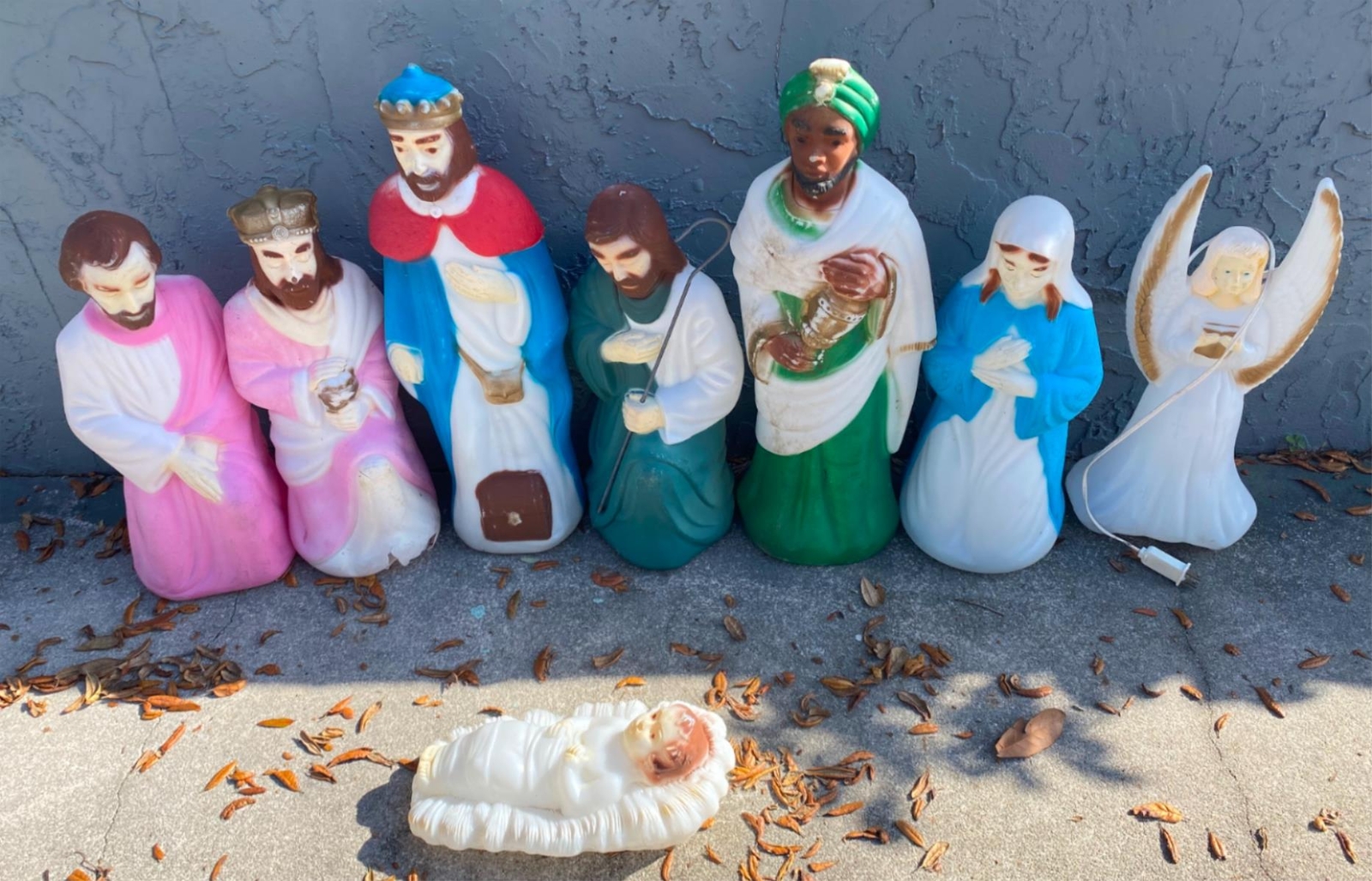 Vintage Empire 18" 23" Blow Mold Nativity Set 12 PC Table Top eBay