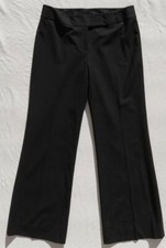 CLASSIQUES ENTIER Black Lightweight Stretch Wool Flare Trousers Pants US S 6 6P