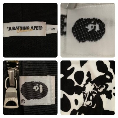 Aoyama Limited BAPE Holstein full zip Hoodie cow Black A Bathing