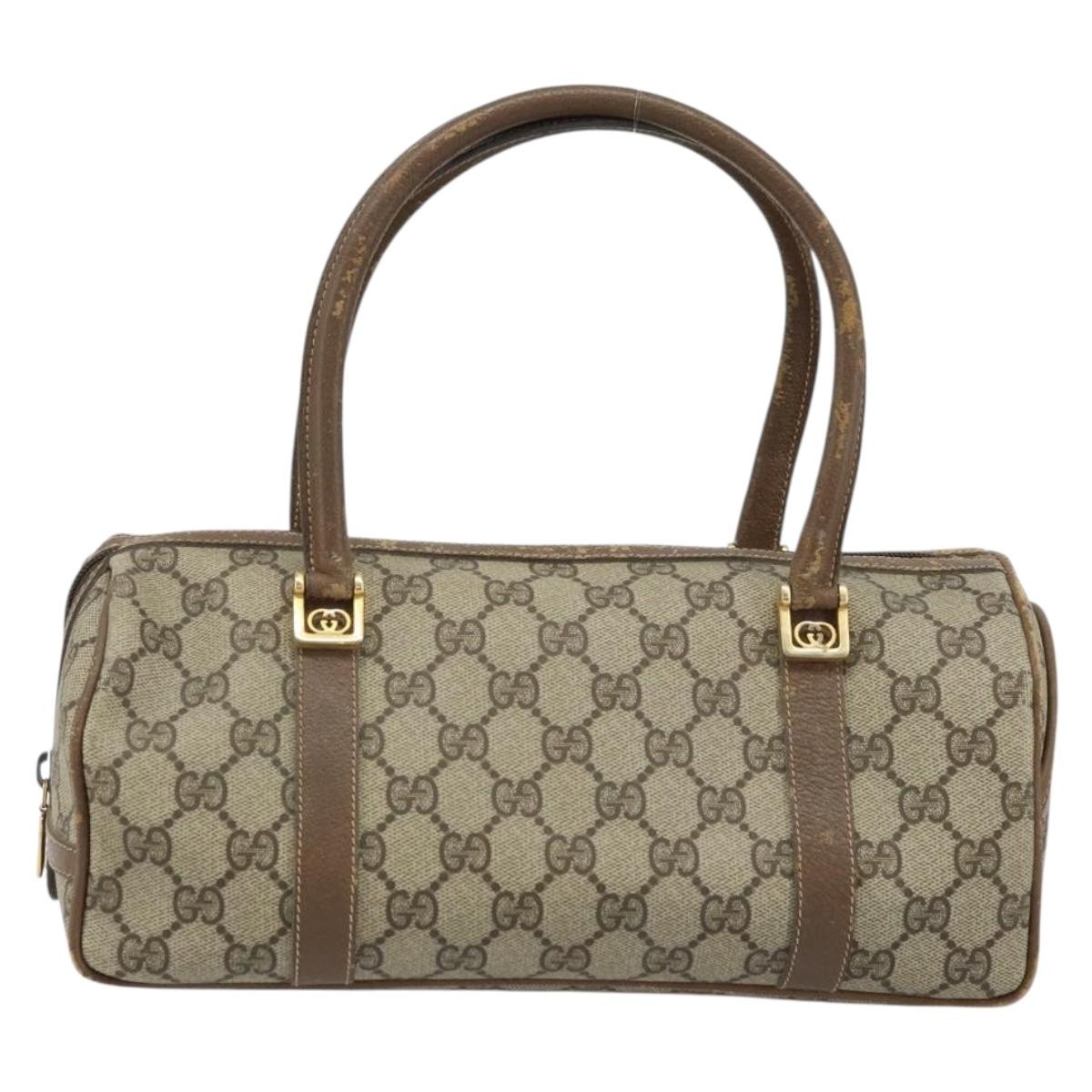 GUCCI GG Supreme Hand Bag PVC Beige Gold Auth 173885 | eBay
