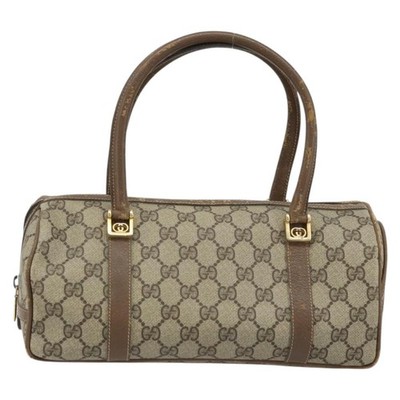 GUCCI GG Supreme Hand Bag PVC Beige Gold Auth 173885 | eBay