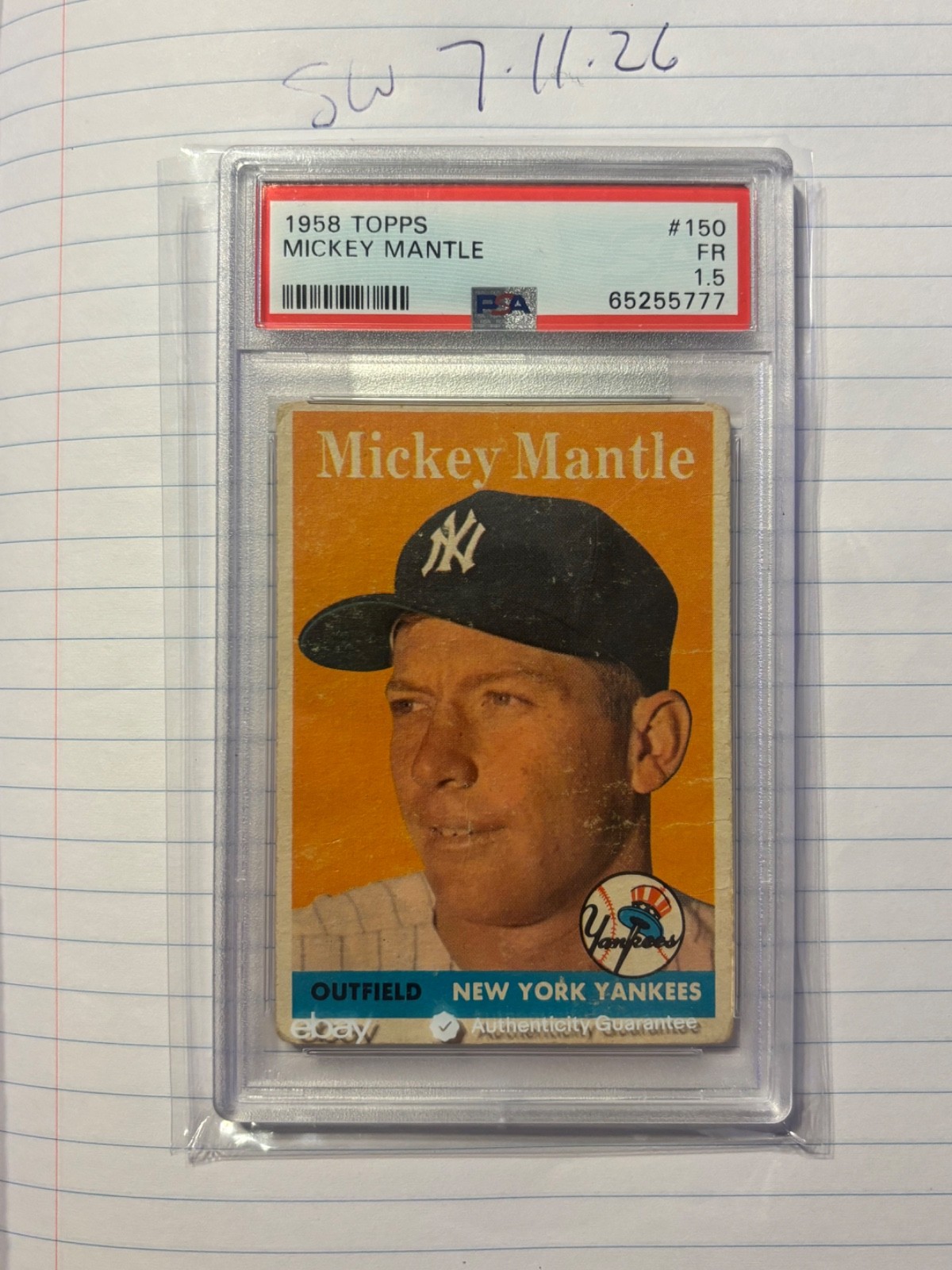 1958 Topps - Mickey Mantle #150 PSA 1.5
